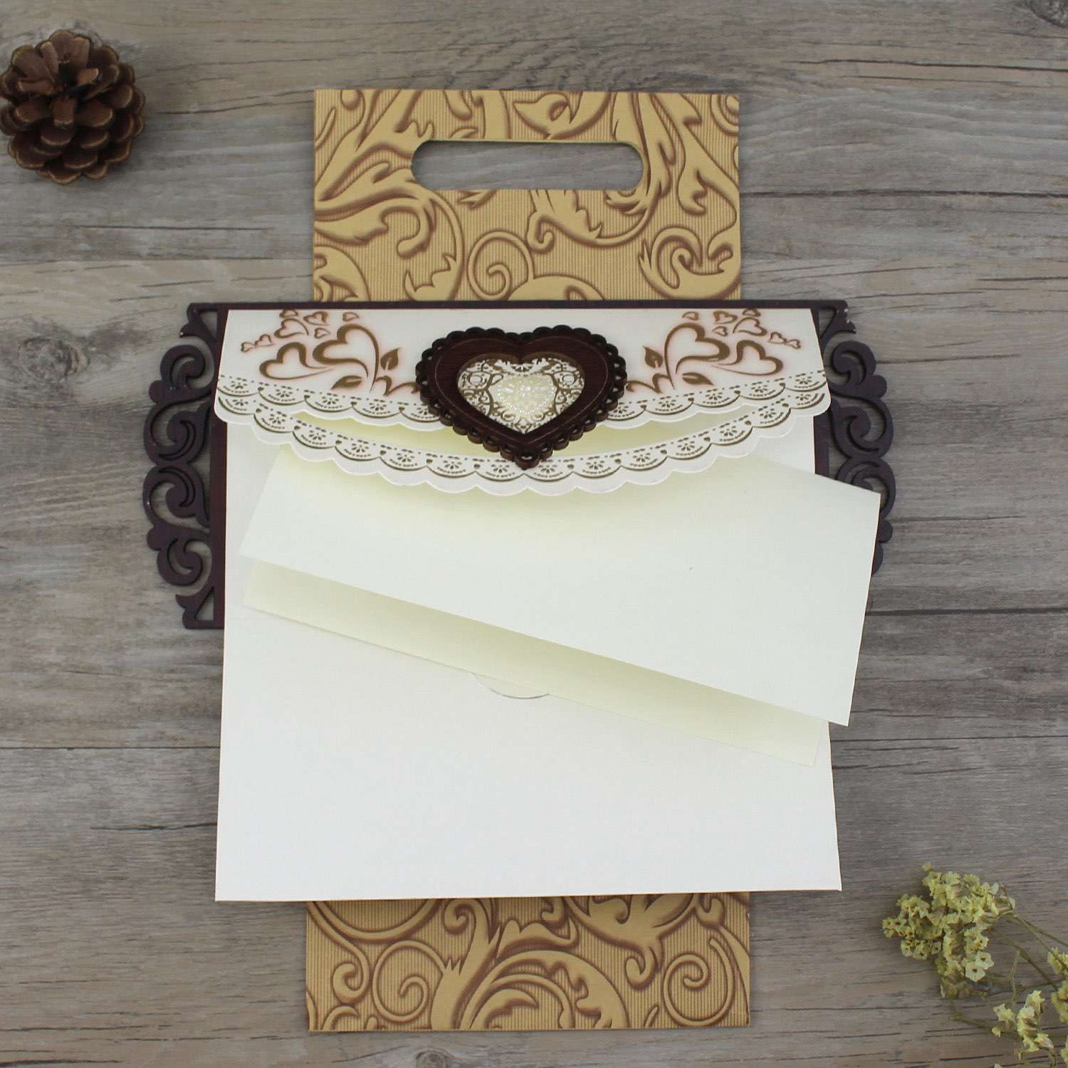 Cheap Wooden Laser Cut Wedding Invitations Printing UK